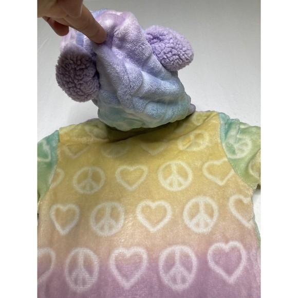 More than Magic Girls One Piece Ombre Pajamas Union Suit Hearts Peace Sz XS 4/5 - Picture 5 of 12